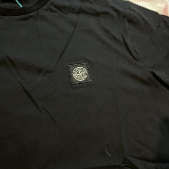 Stone Island Logo Crewneck Black Short Sleeve T-Shirt - Picture 3 of 7